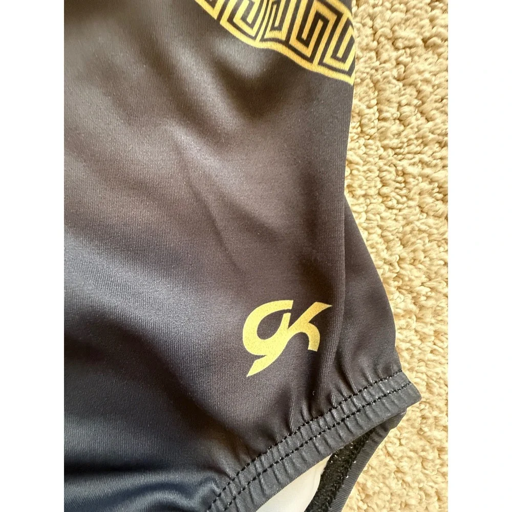 GK Elite South Dakota State Meet 2026 Gymnastics Leotard‎ Black Gold Girls AXS